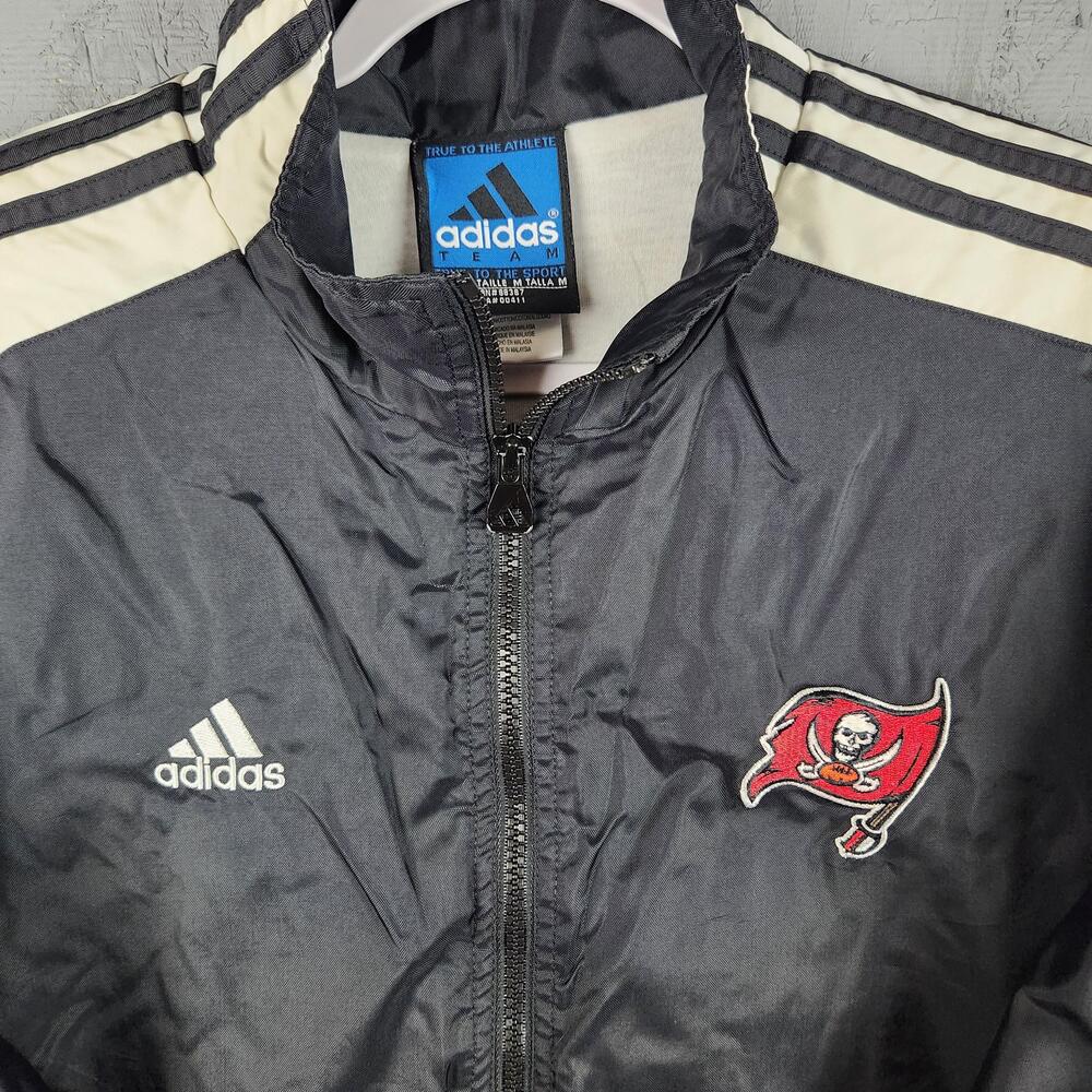 Vintage Tampa Bay Buccaneers Jacket Mens Medium Black NFL Football Adidas Track